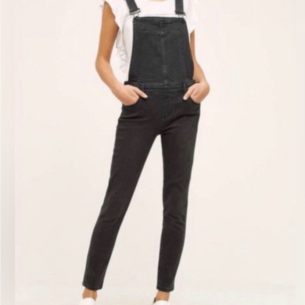 PAIGE Denim Sierra Black Denim Overalls